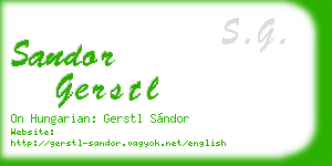 sandor gerstl business card